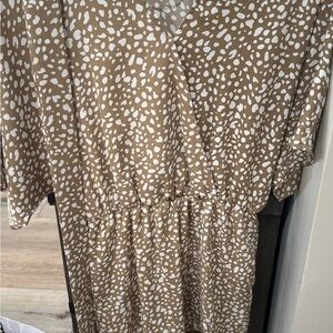 Amazon Tan and White Patterned Jumpsuit